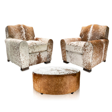 Pair of Roosevelt Chairs and Ottoman, Furnishings, Furniture, Chair