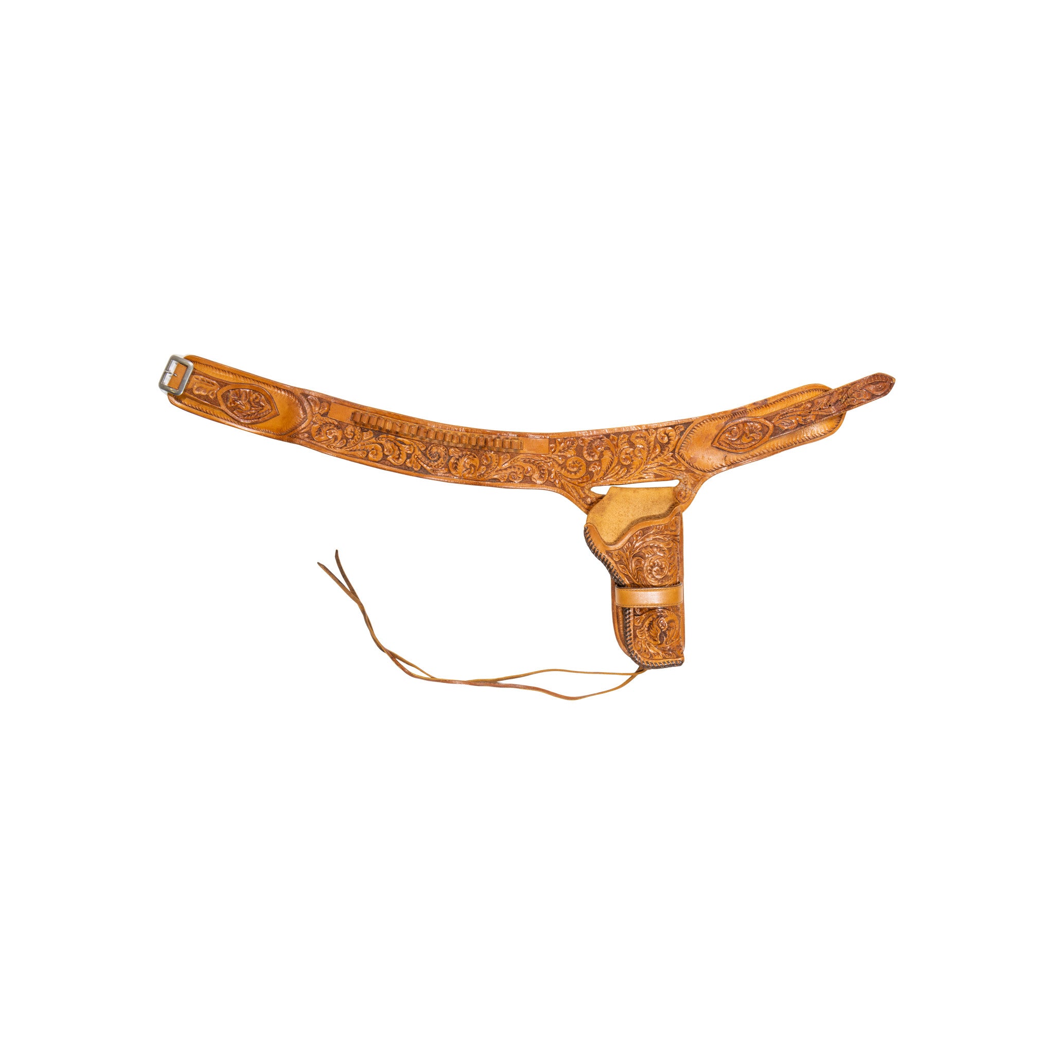 Tooled Leather Holster and Belt, Western, Gun Leather, Holster