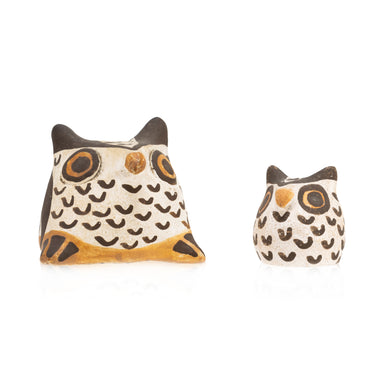 Pair of Miniature Acoma Owls, Native, Pottery, Historic