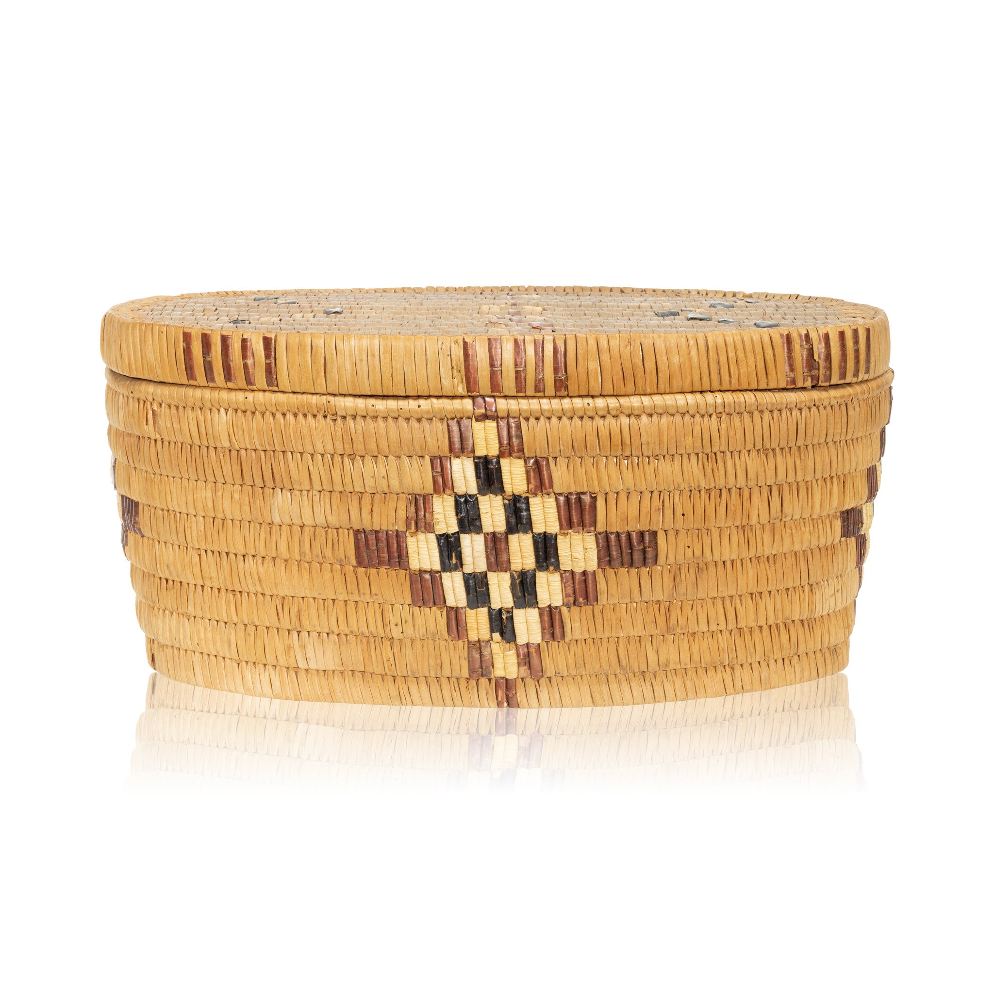 Salish Basket, Native, Basketry, Vertical