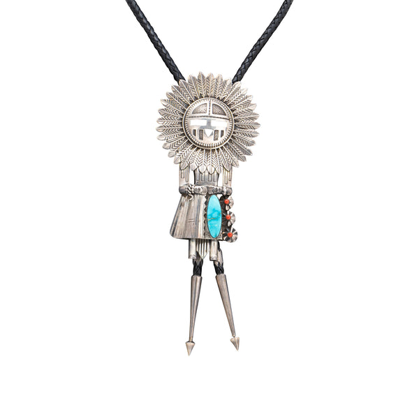 Navajo Kachina/Sun Face Bolo Tie, Jewelry, Bolo Necktie, Native