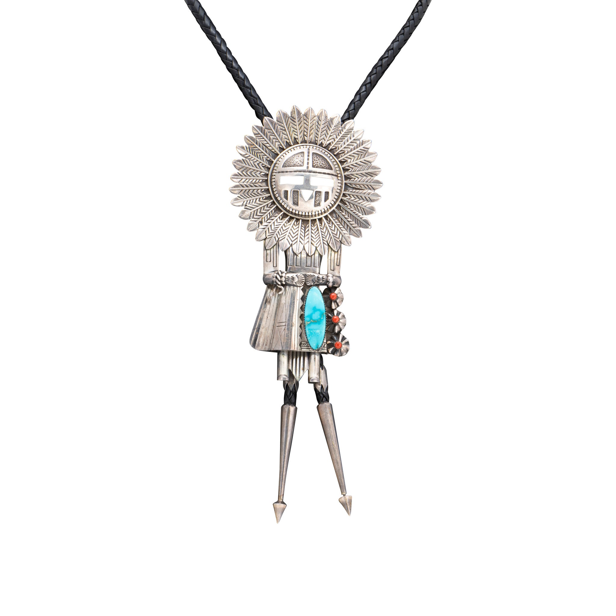 Navajo Kachina/Sun Face Bolo Tie, Jewelry, Bolo Necktie, Native
