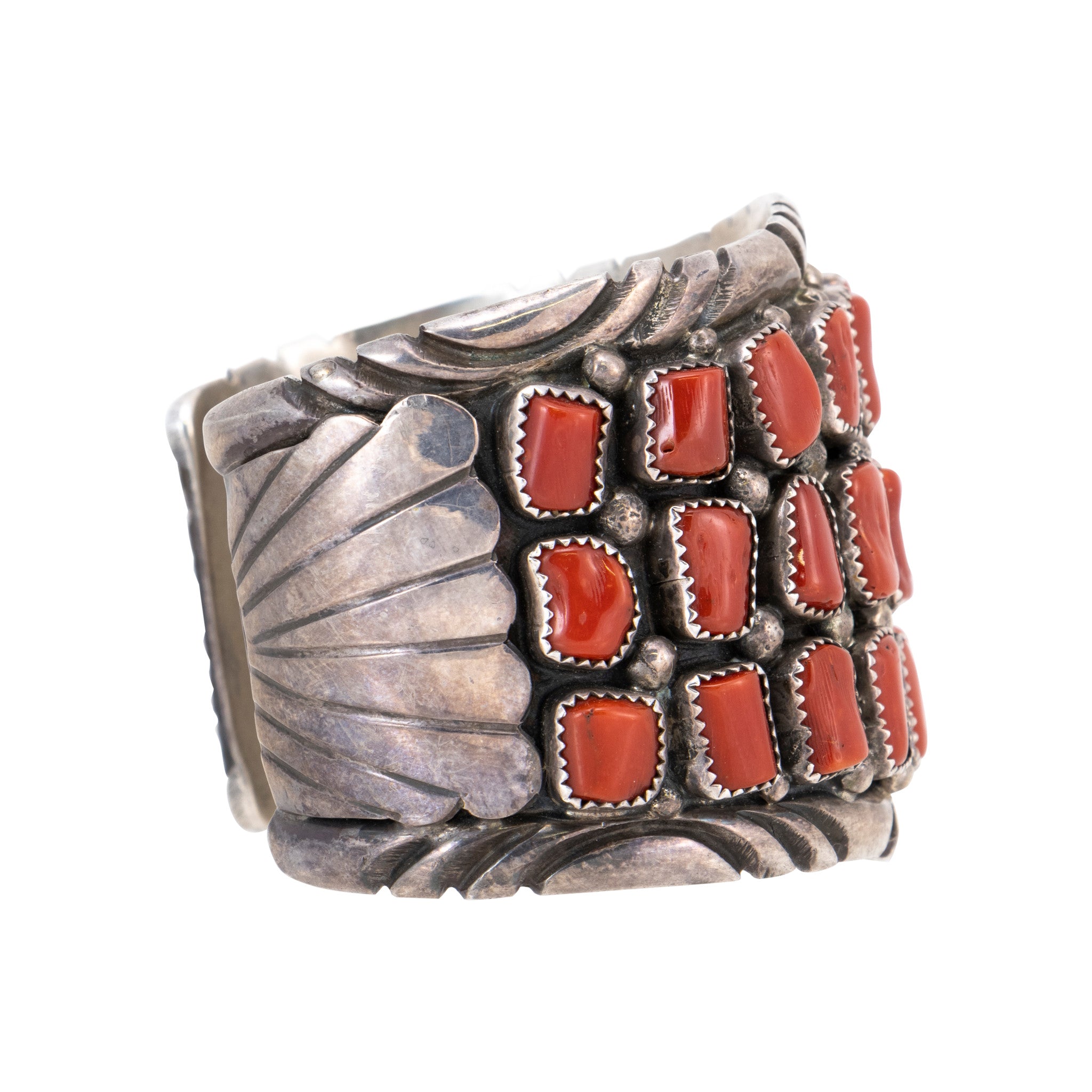 Coral Sterling Silver Bracelet