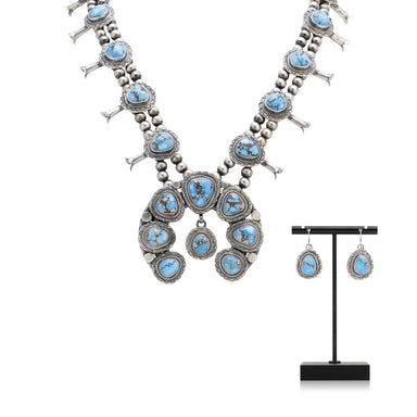 Golden Hill Turquoise Squash Blossom Set, Jewelry, Squash Blossom, Native