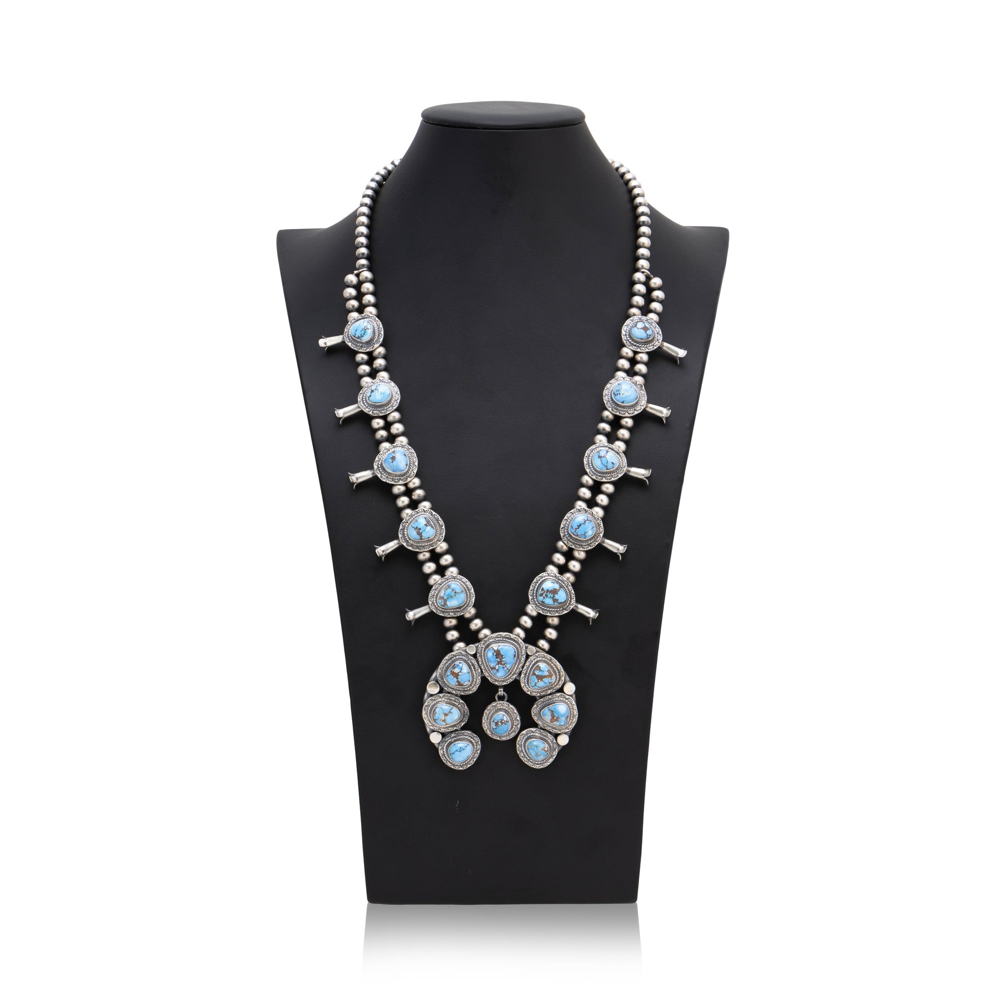 Golden Hill Turquoise Squash Blossom Set