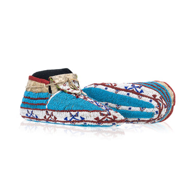 Omaha Fully Beaded Moccasins, Native, Garment, Moccasins