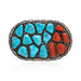 Navajo Turquoise and Coral Buckle, Jewelry, Buckle, Native