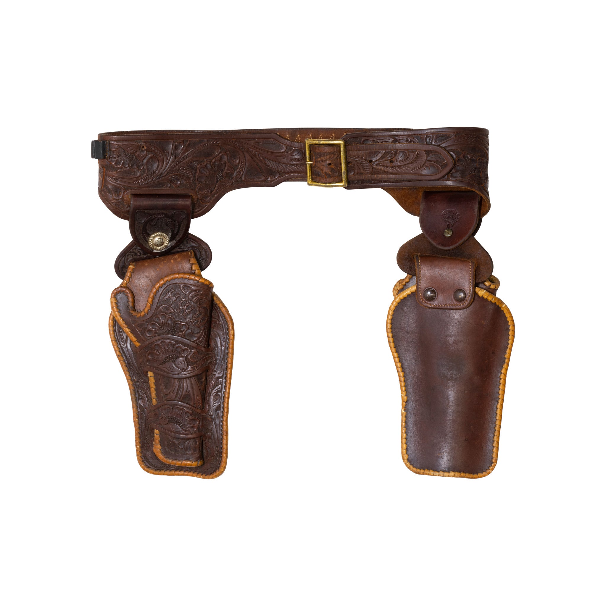 Heiser Custom Carved Double Rig, Western, Gun Leather, Holster