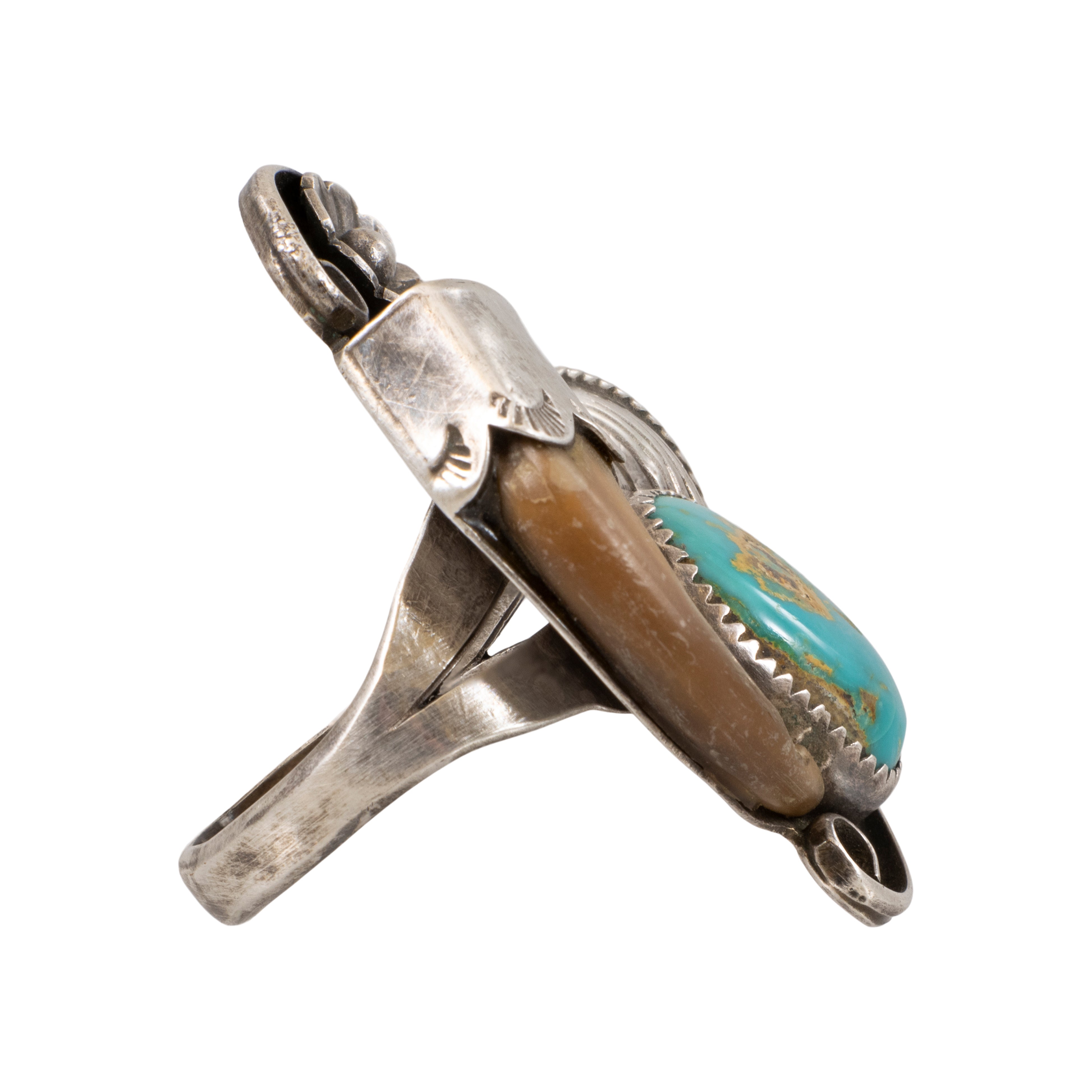 Turquoise and Bear Claw Ring