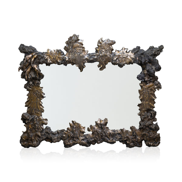 "Wary Greetings" Bronze Mirror by J.D. McKellar, Furnishings, Decor, Mirror