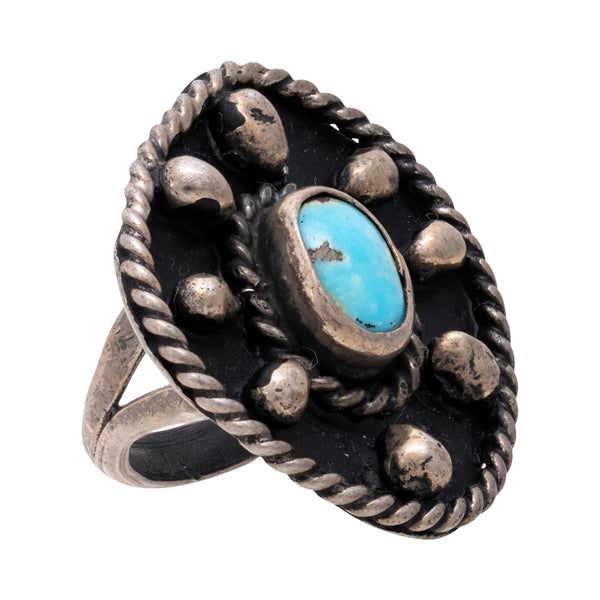 Turquoise Shadowbox Ring, Jewelry, Ring, Native