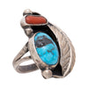 Turquoise and Coral Ring, Jewelry, Ring, Native