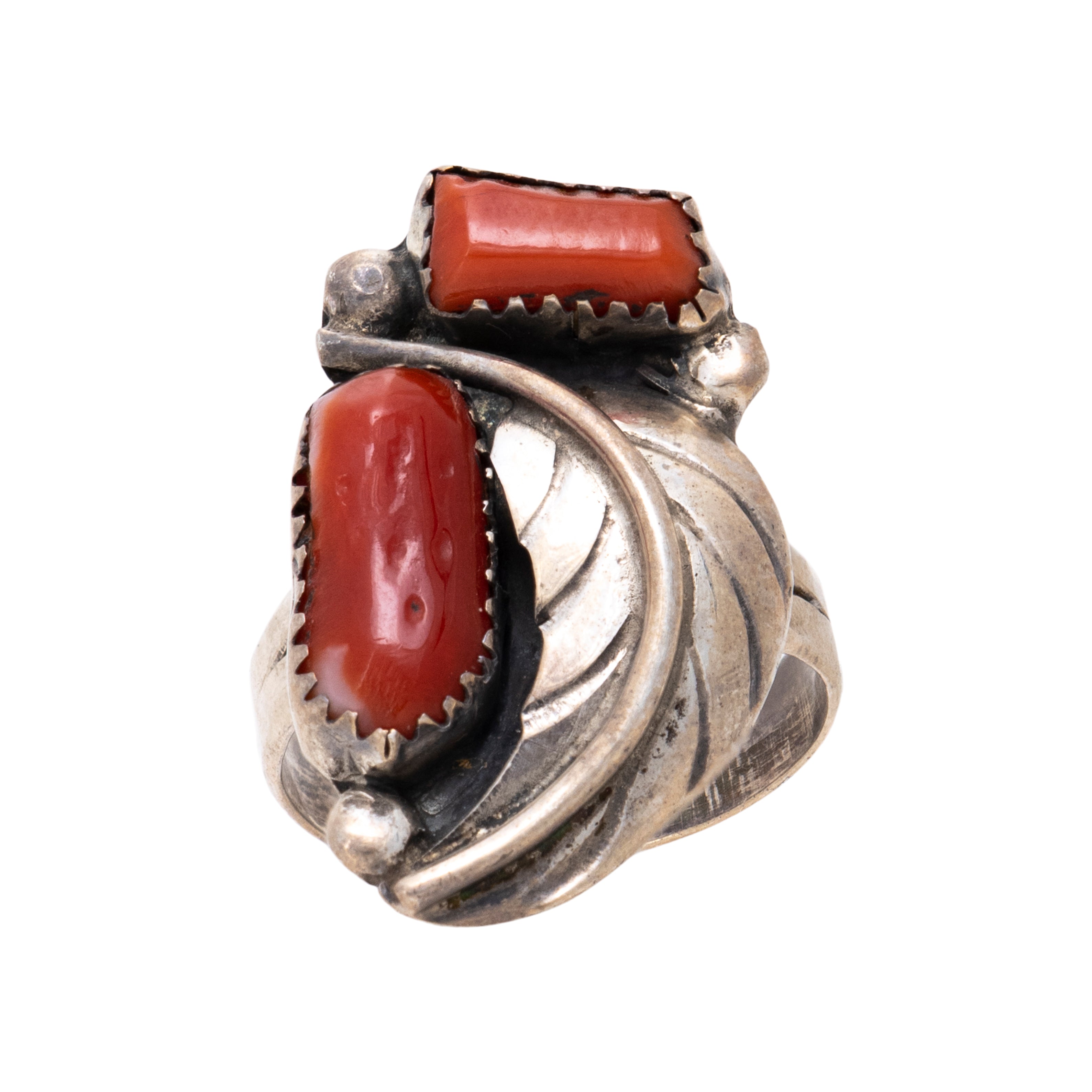 Navajo Coral and Sterling Ring
