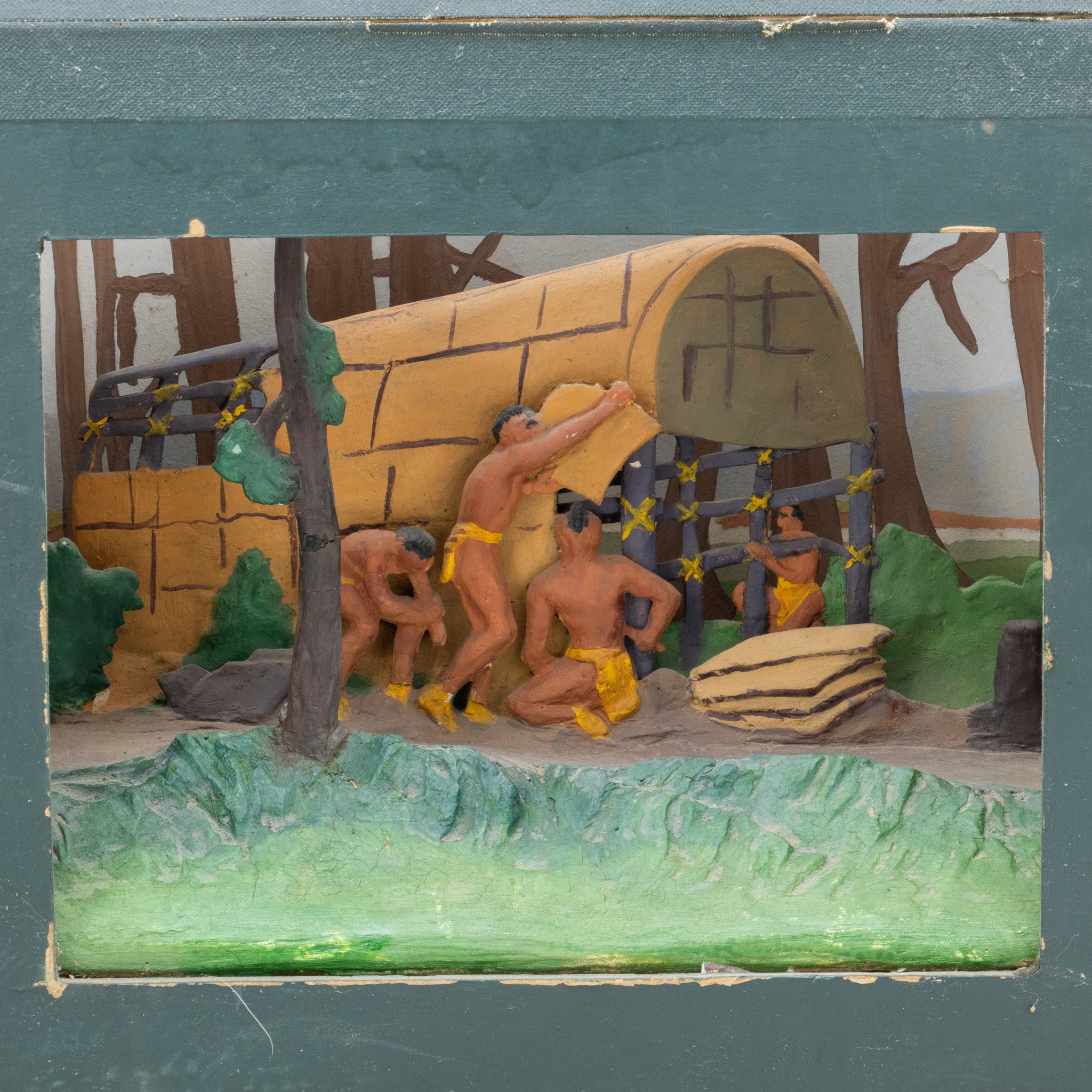 "Mohican Building Wigwams" WPA Vignette