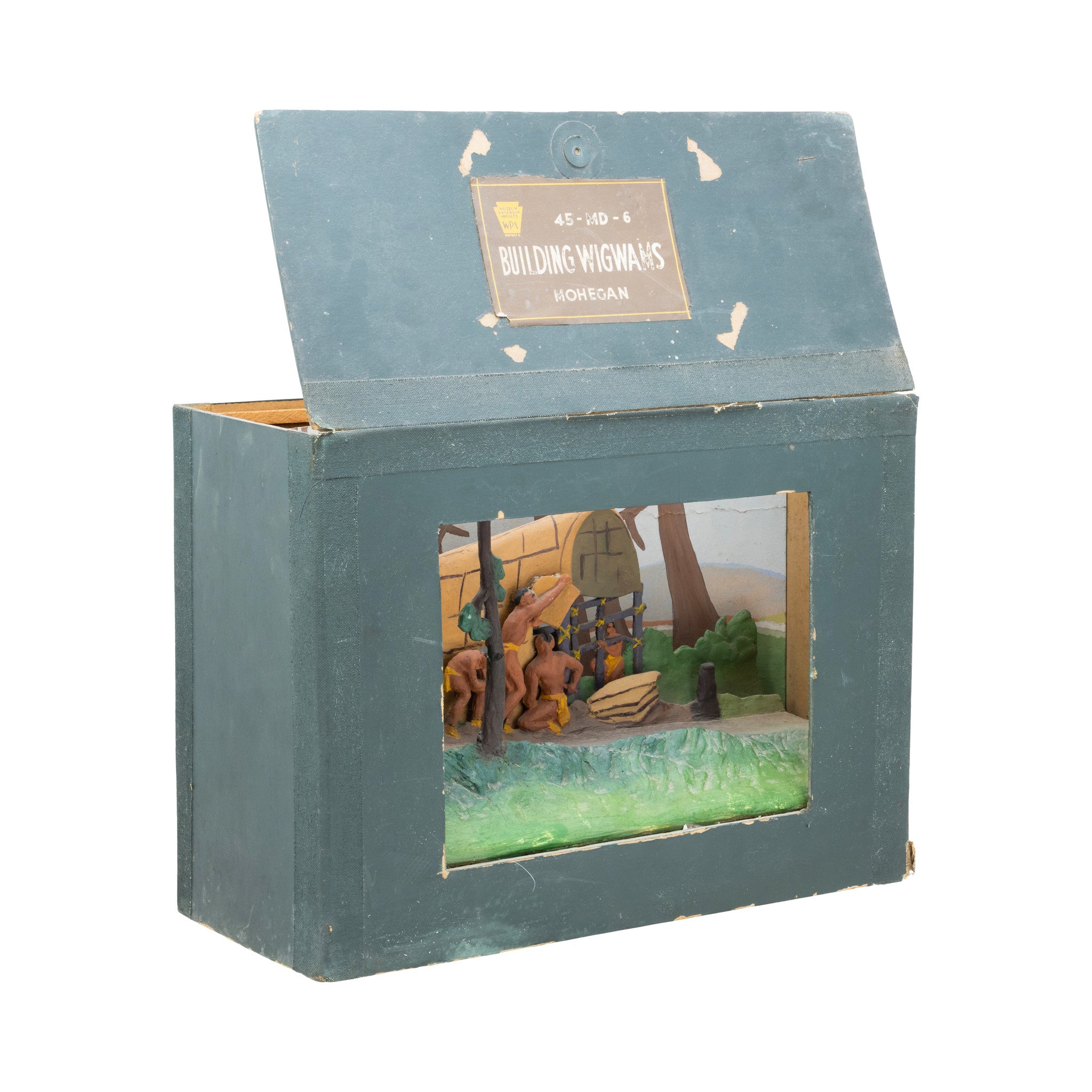 "Mohican Building Wigwams" WPA Vignette