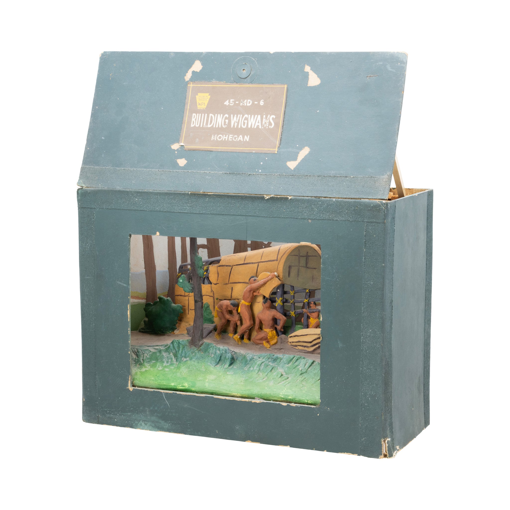 "Mohican Building Wigwams" WPA Vignette