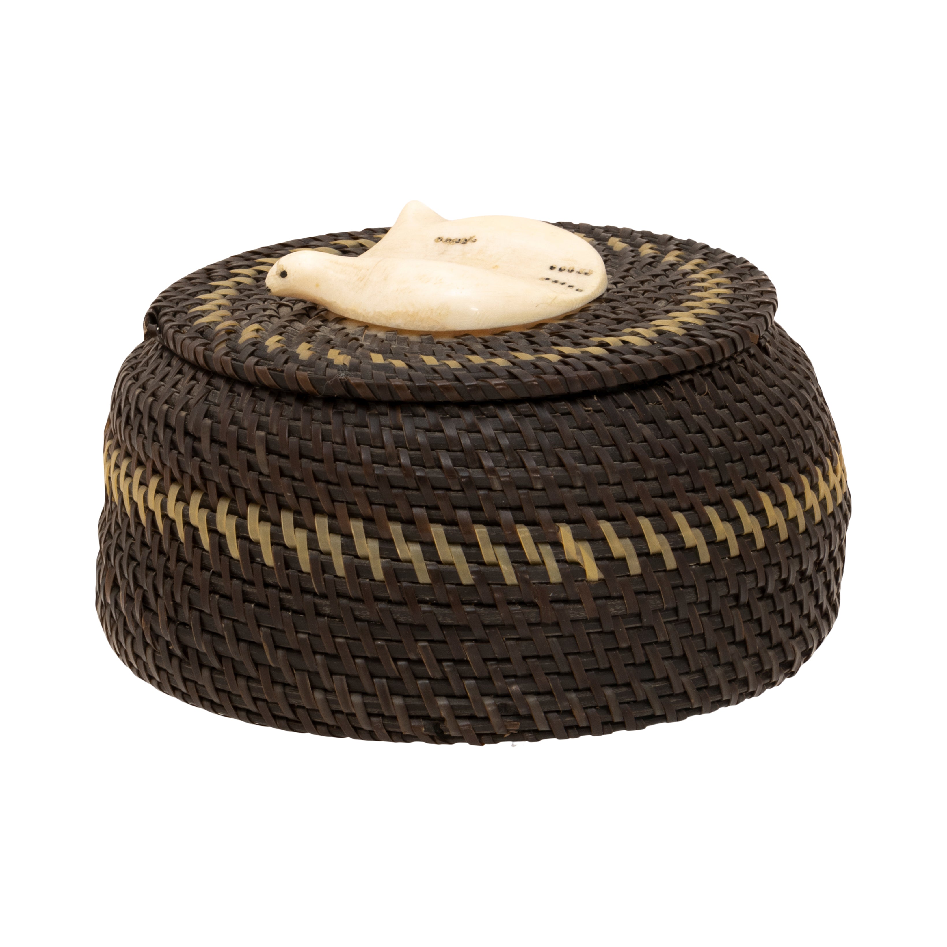Baleen Basket by Eunice Hank, Native, Basketry, Vertical