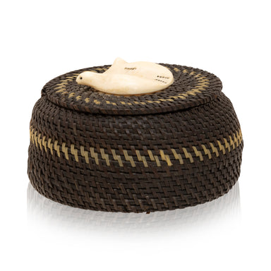 Baleen Basket by Eunice Hank, Native, Basketry, Vertical