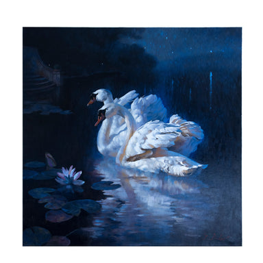 Moonlight Swans by Greg Parker, Fine Art, Painting, Wildlife