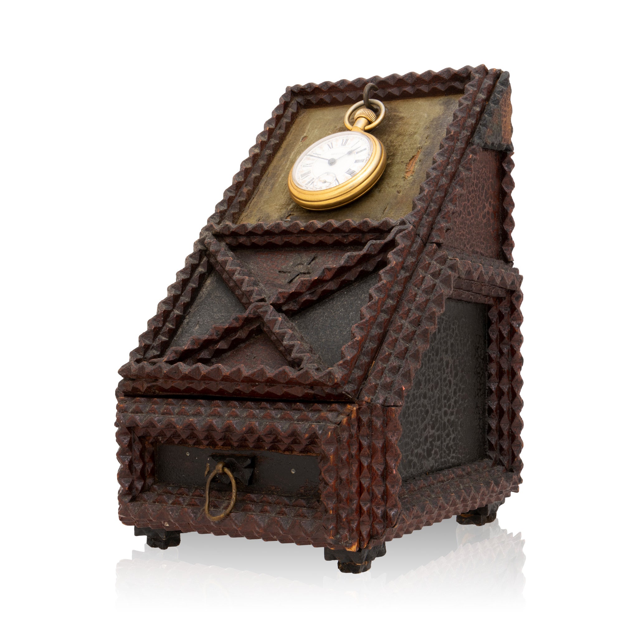 Tramp Art Watch Holder, Furnishings, Decor, Tramp Art
