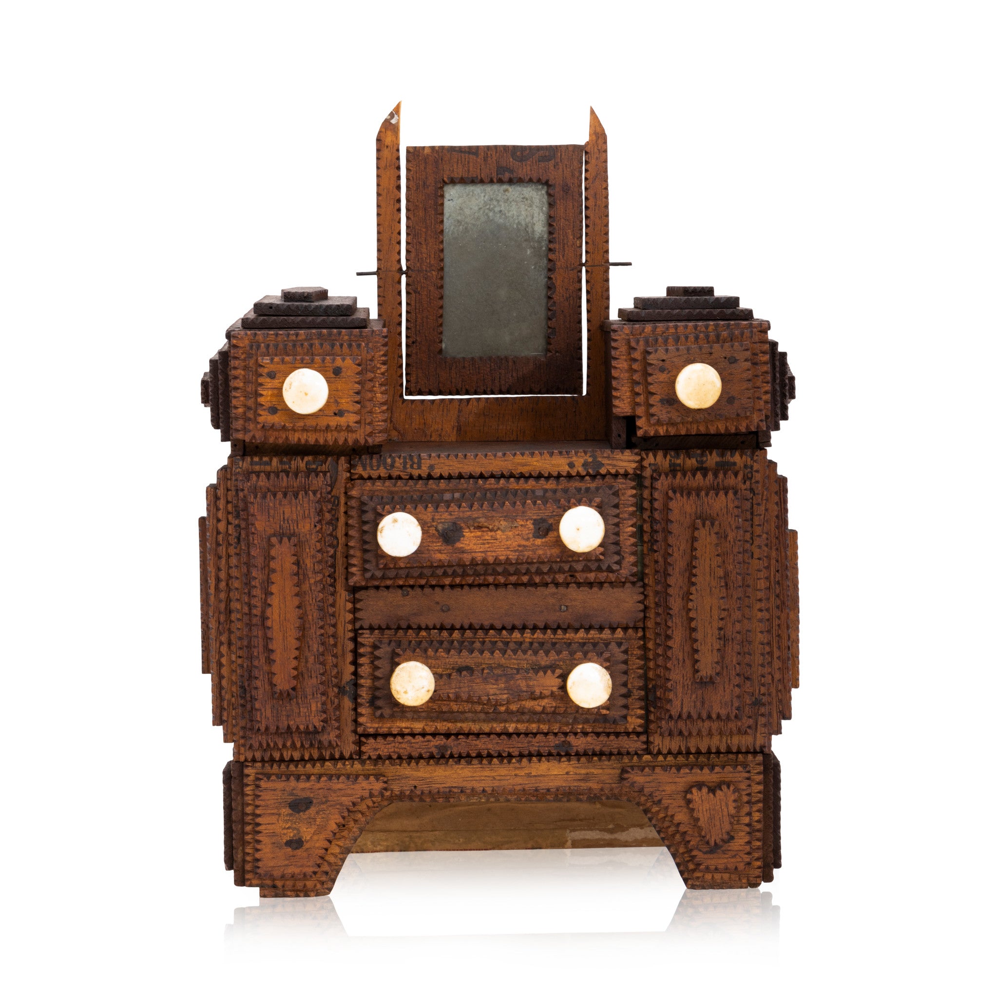 Tramp Art Miniature Dresser