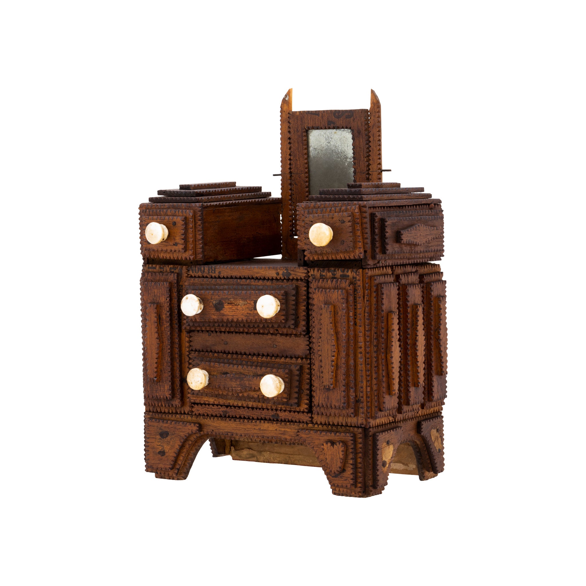 Tramp Art Miniature Dresser
