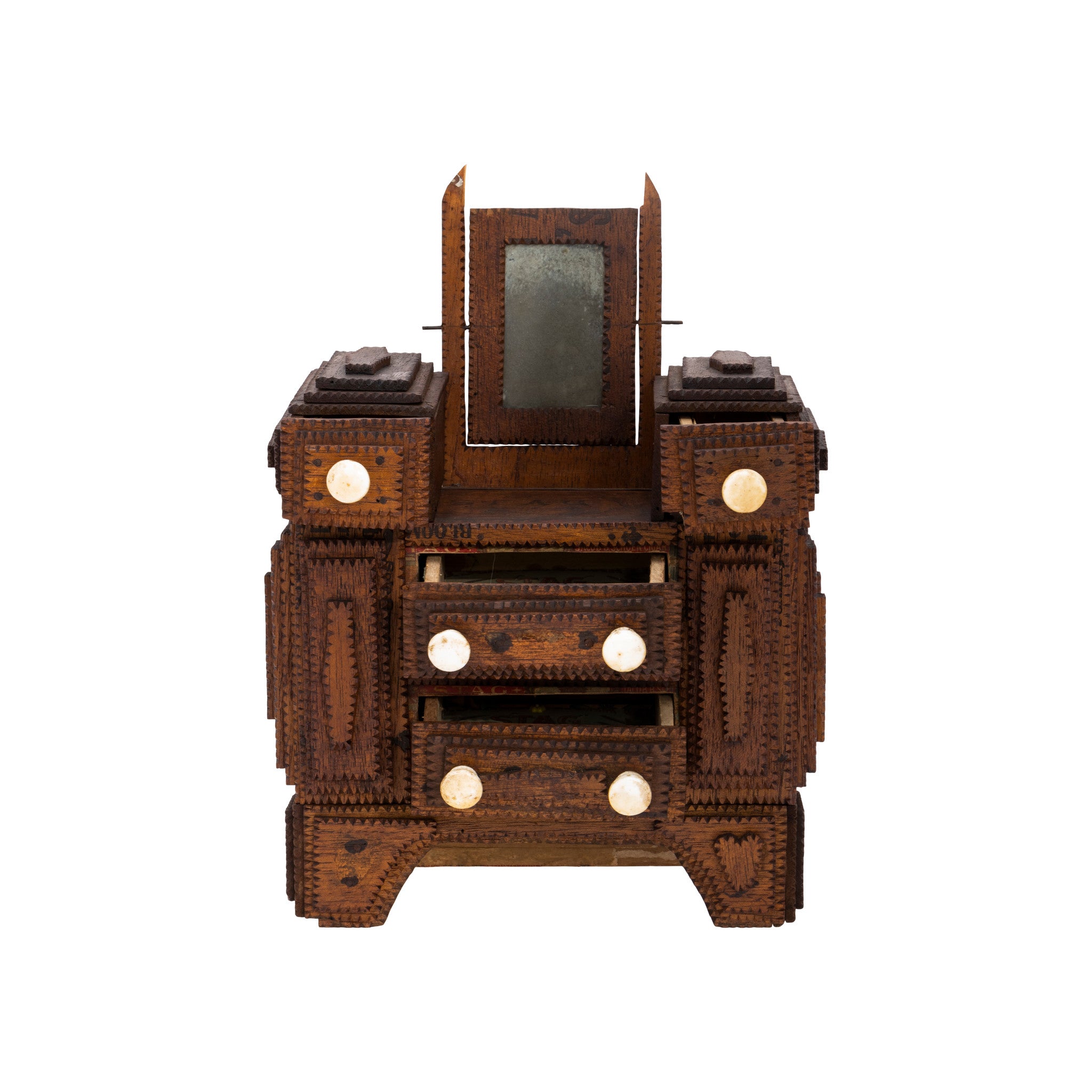 Tramp Art Miniature Dresser