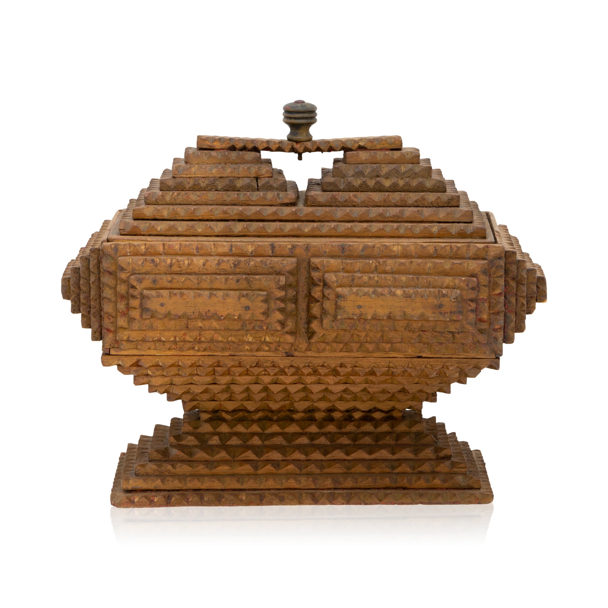 Tramp Art Pedestal Box