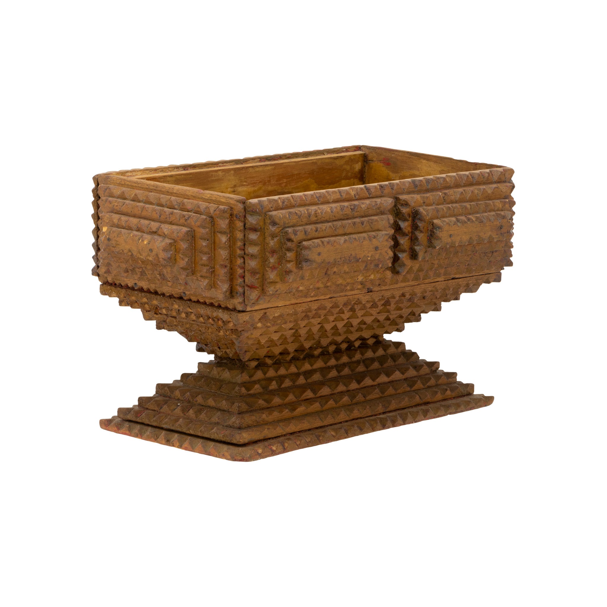 Tramp Art Pedestal Box
