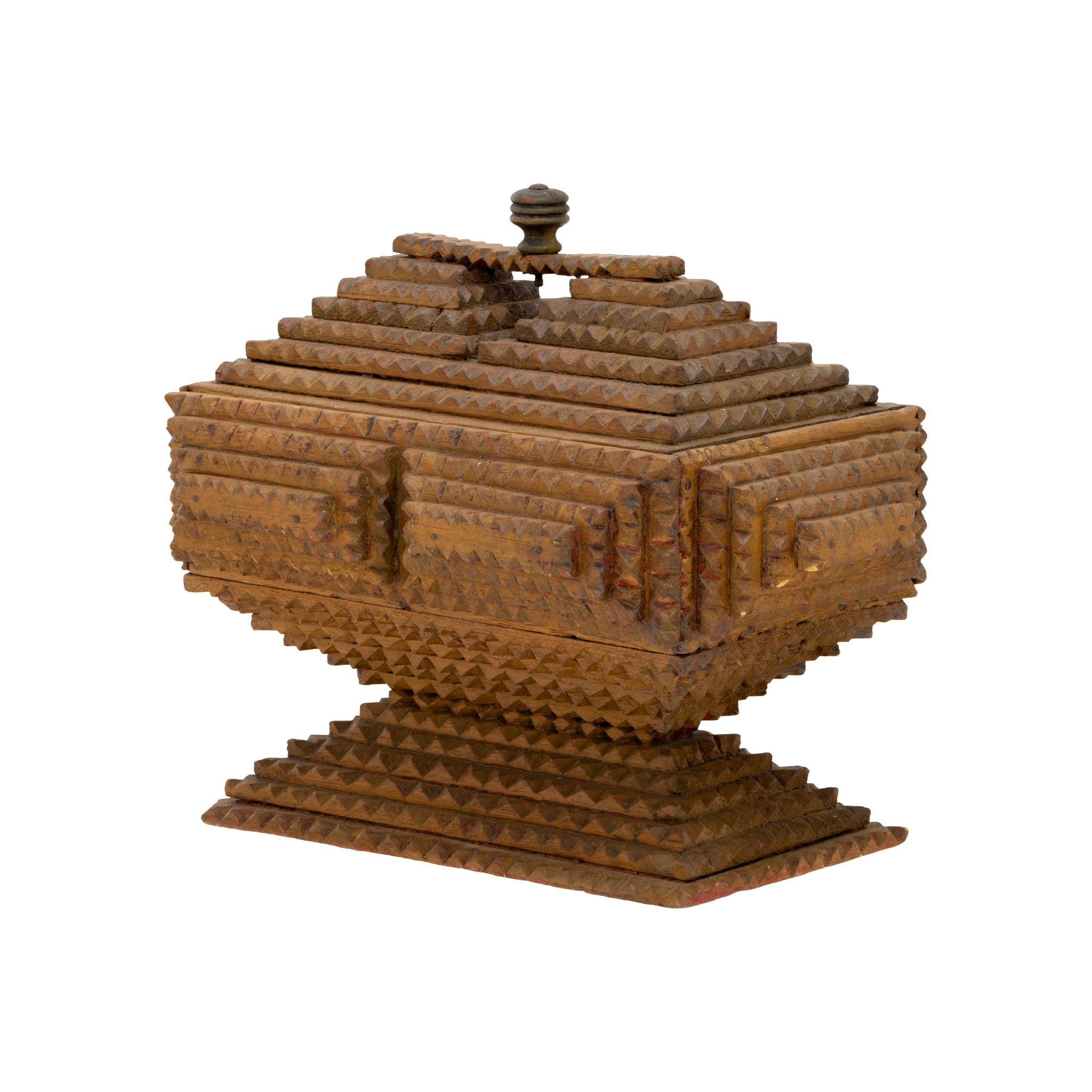 Tramp Art Pedestal Box