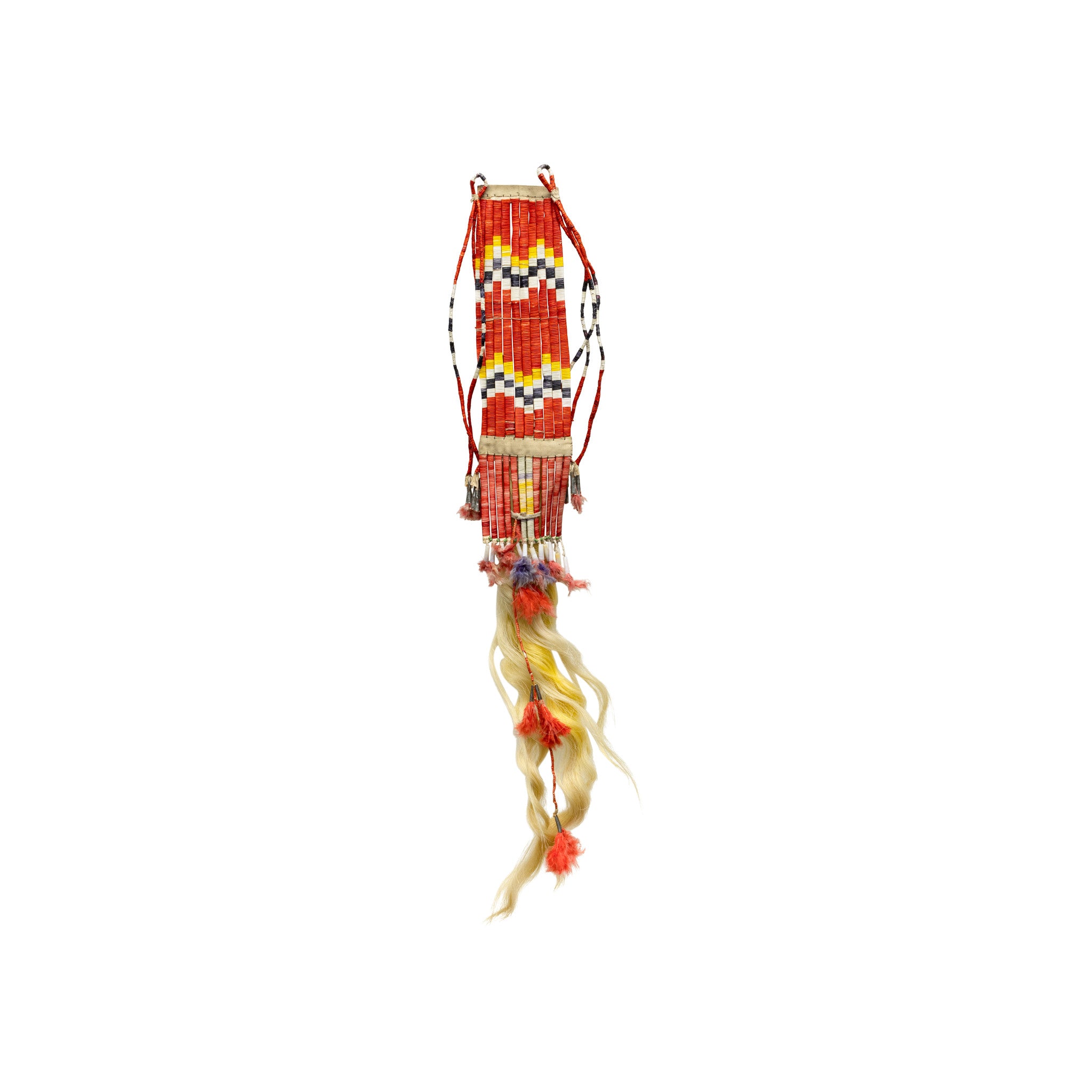 Northern Plains Quilled Hair Drop, Native, Head Piece, Hair Drop
