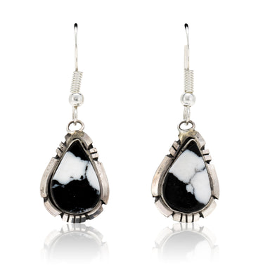 Navajo White Buffalo Turquoise Earrings, Jewelry, Earrings, Native