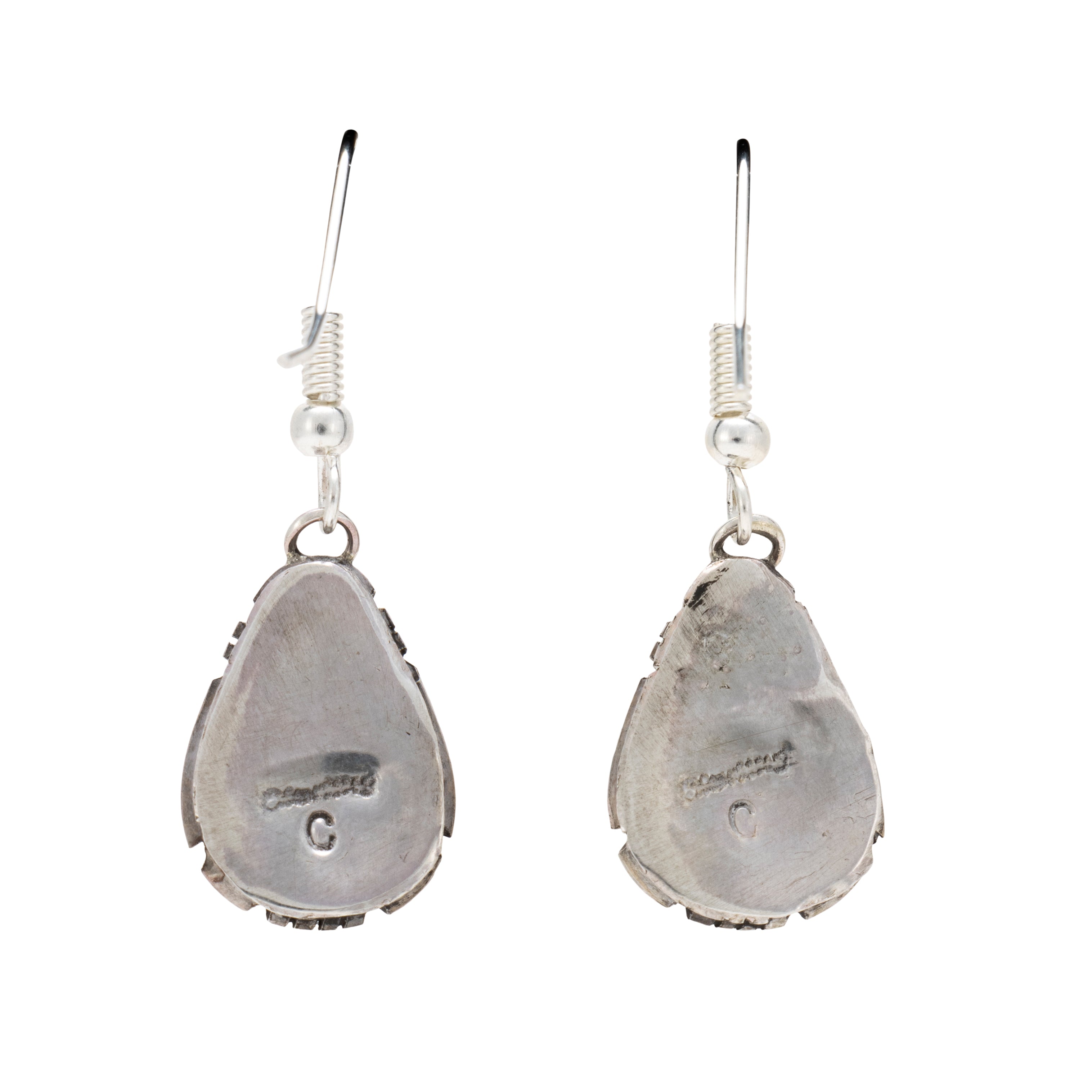 Navajo White Buffalo Turquoise Earrings