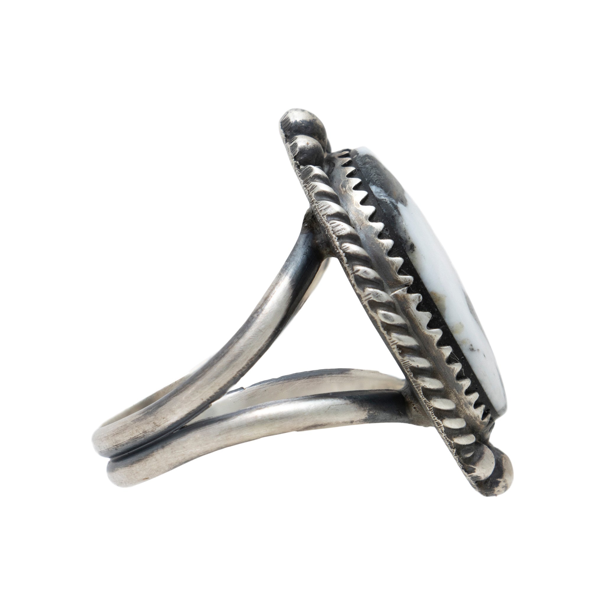 Navajo White Buffalo Turquoise Ring