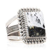 Navajo White Buffalo Turquoise Ring, Jewelry, Ring, Native