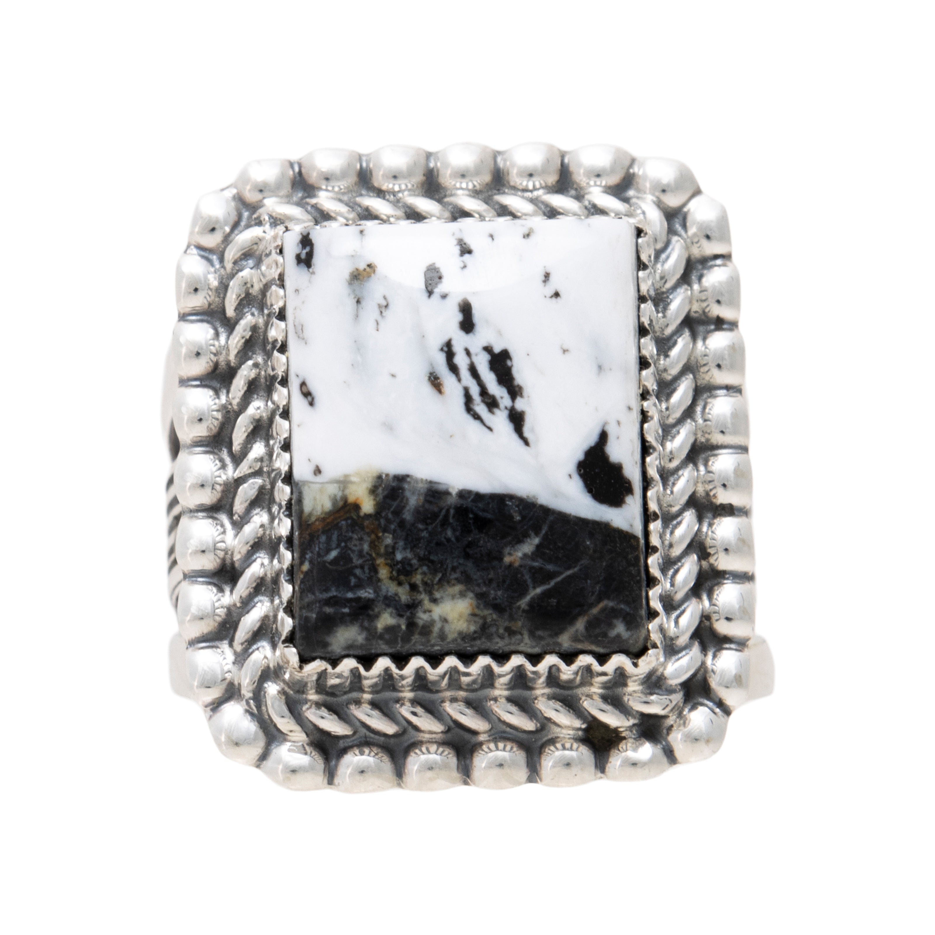 Navajo White Buffalo Turquoise Ring