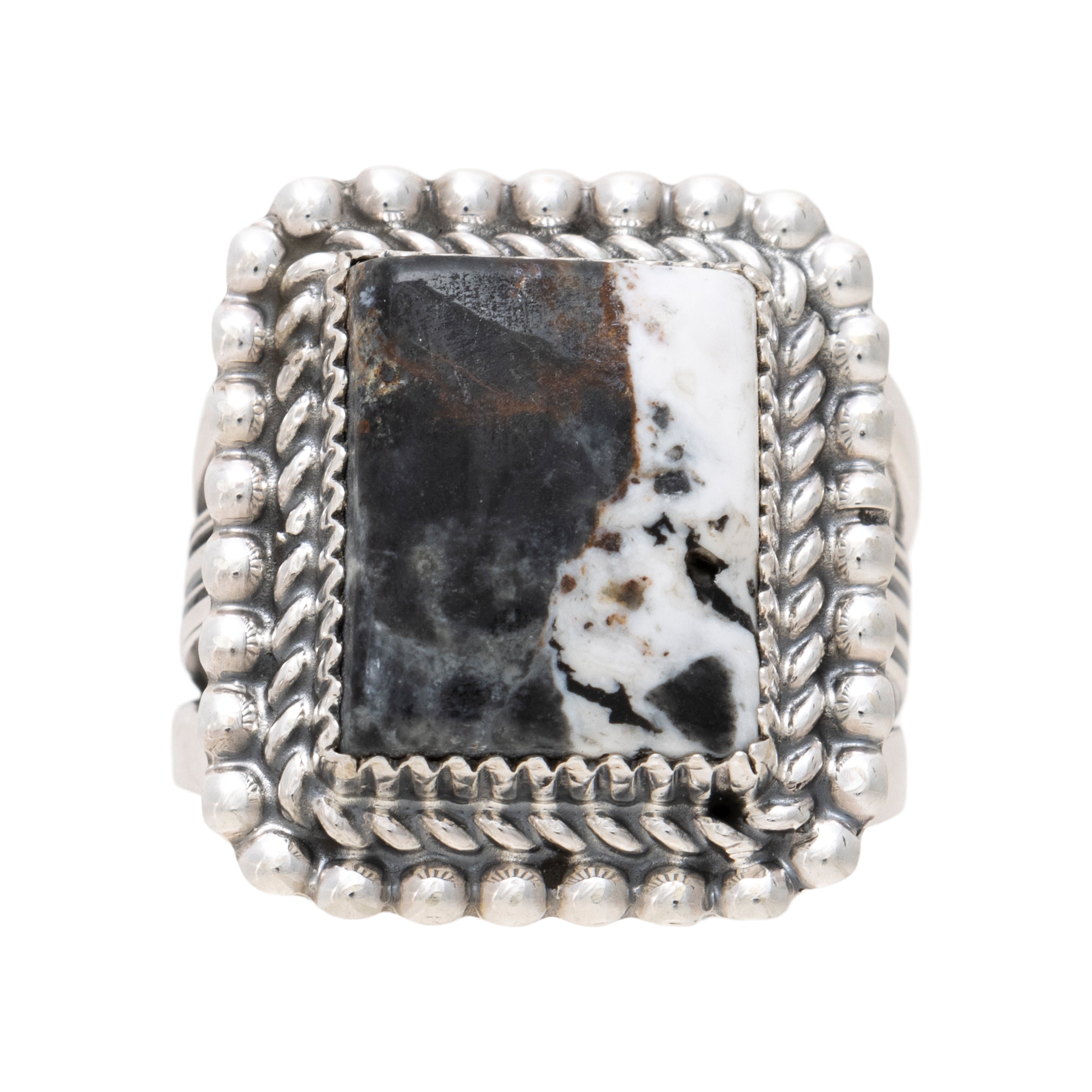 Navajo White Buffalo Turquoise Ring