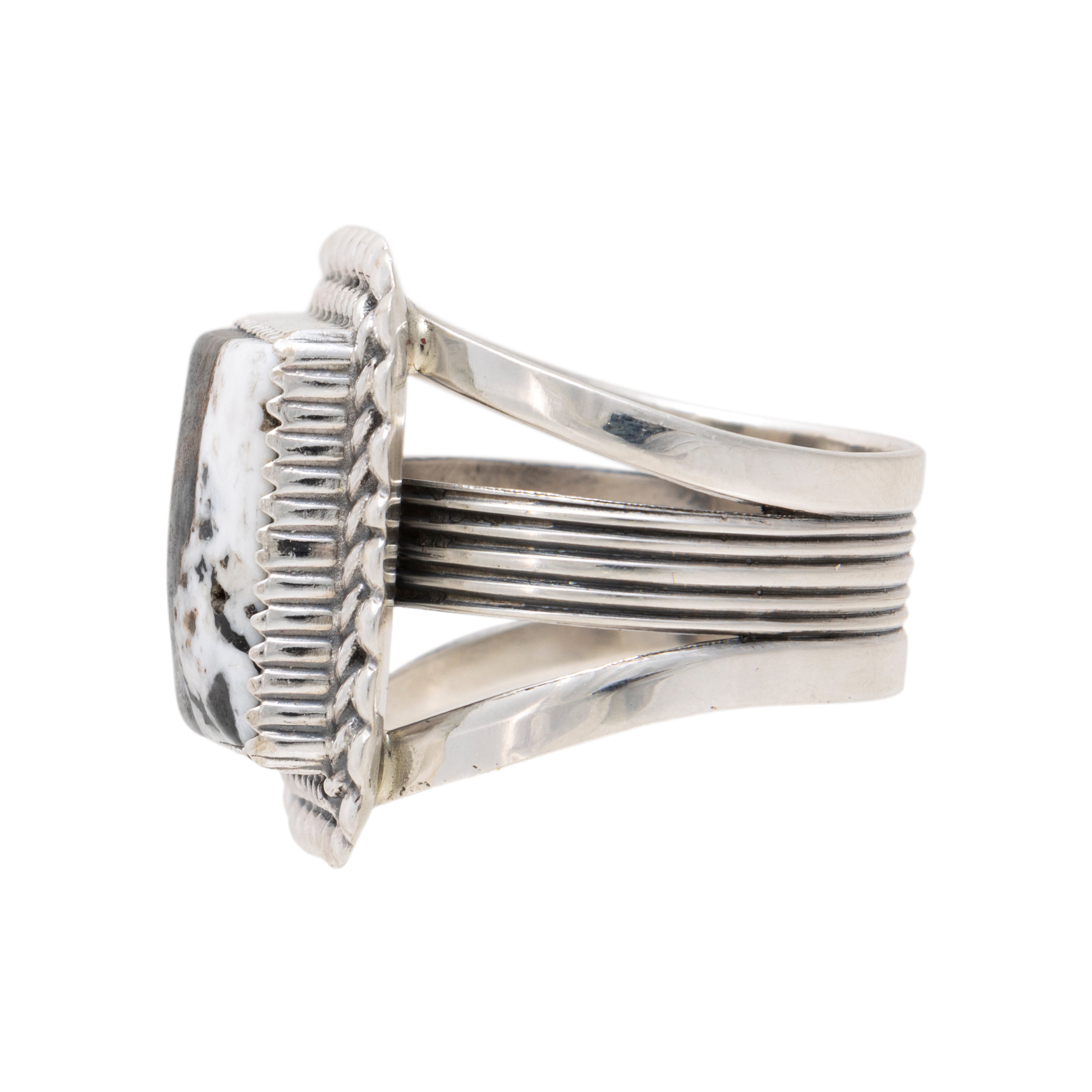Navajo White Buffalo Turquoise Ring