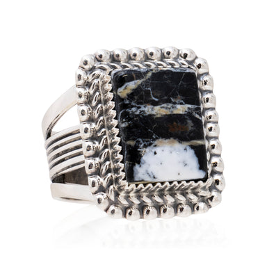 Navajo White Bufaflo Turquoise Ring, Jewelry, Ring, Native