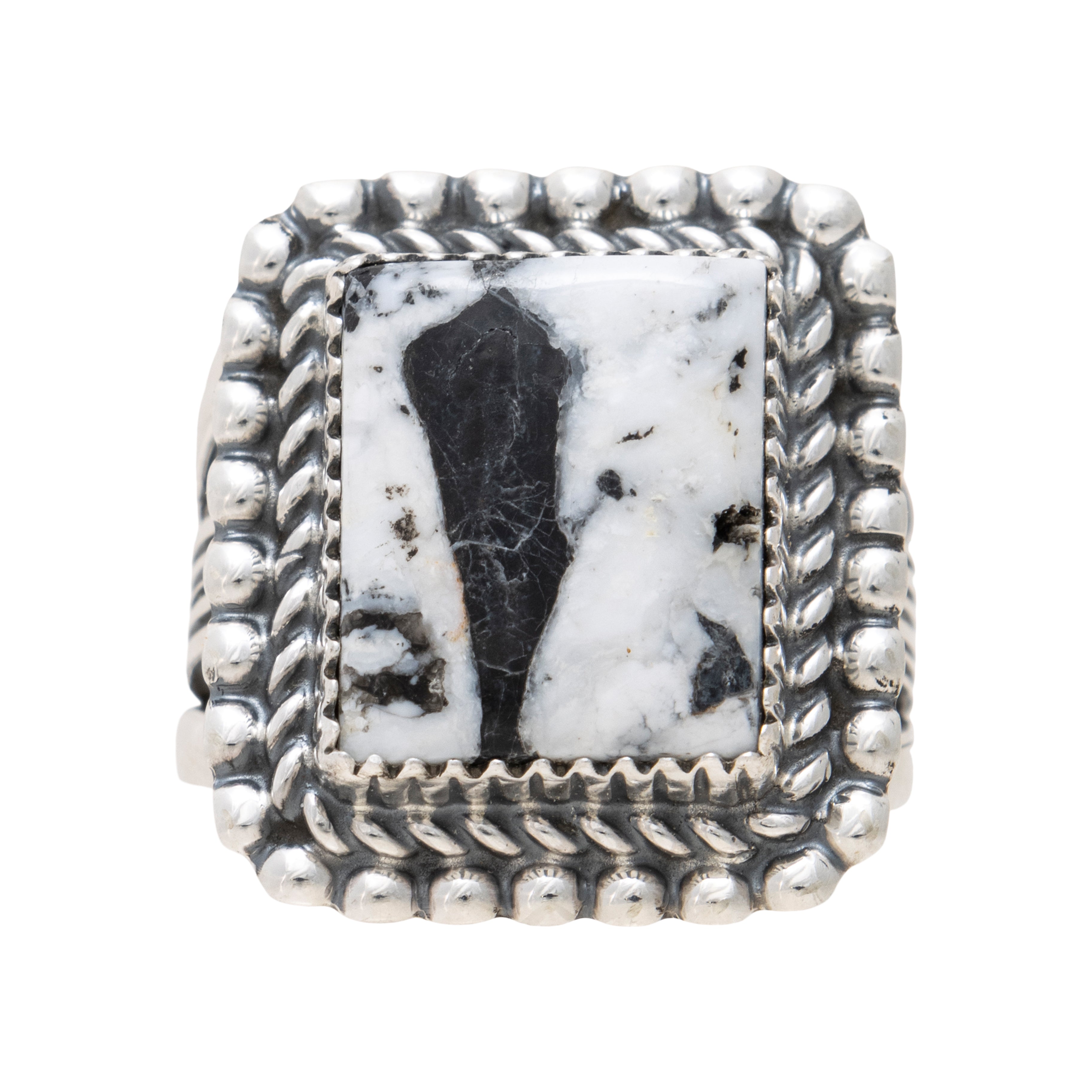 Navajo White Buffalo Turquoise Ring
