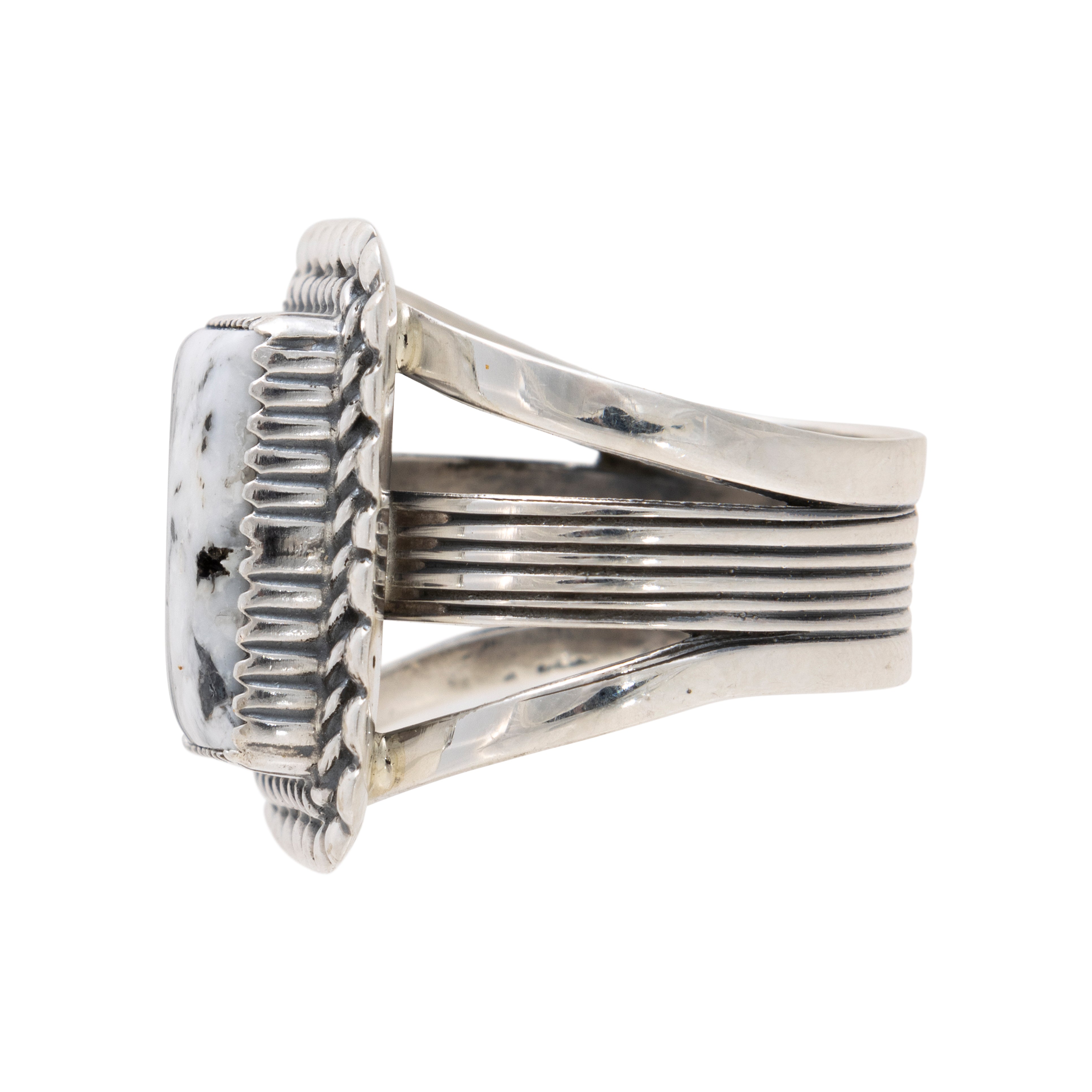 Navajo White Buffalo Turquoise Ring