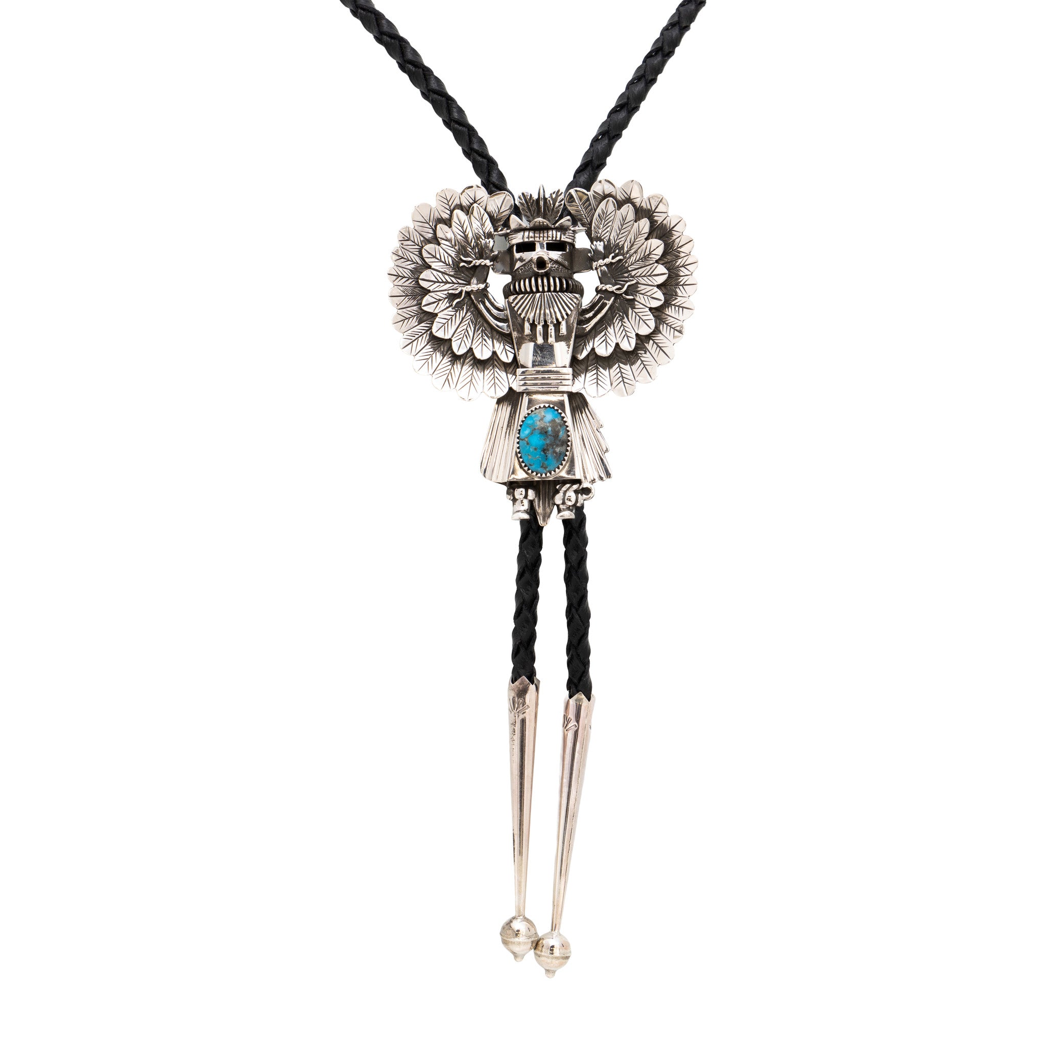 Navajo Kachina Turquoise Bolo, Jewelry, Bolo Necktie, Native