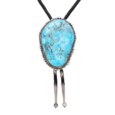 Large Navajo Kingman Turquoise Bolo, Jewelry, Bolo Necktie, Native
