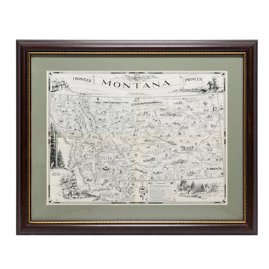 Montana Pictorial Map, Furnishings, Decor, Map