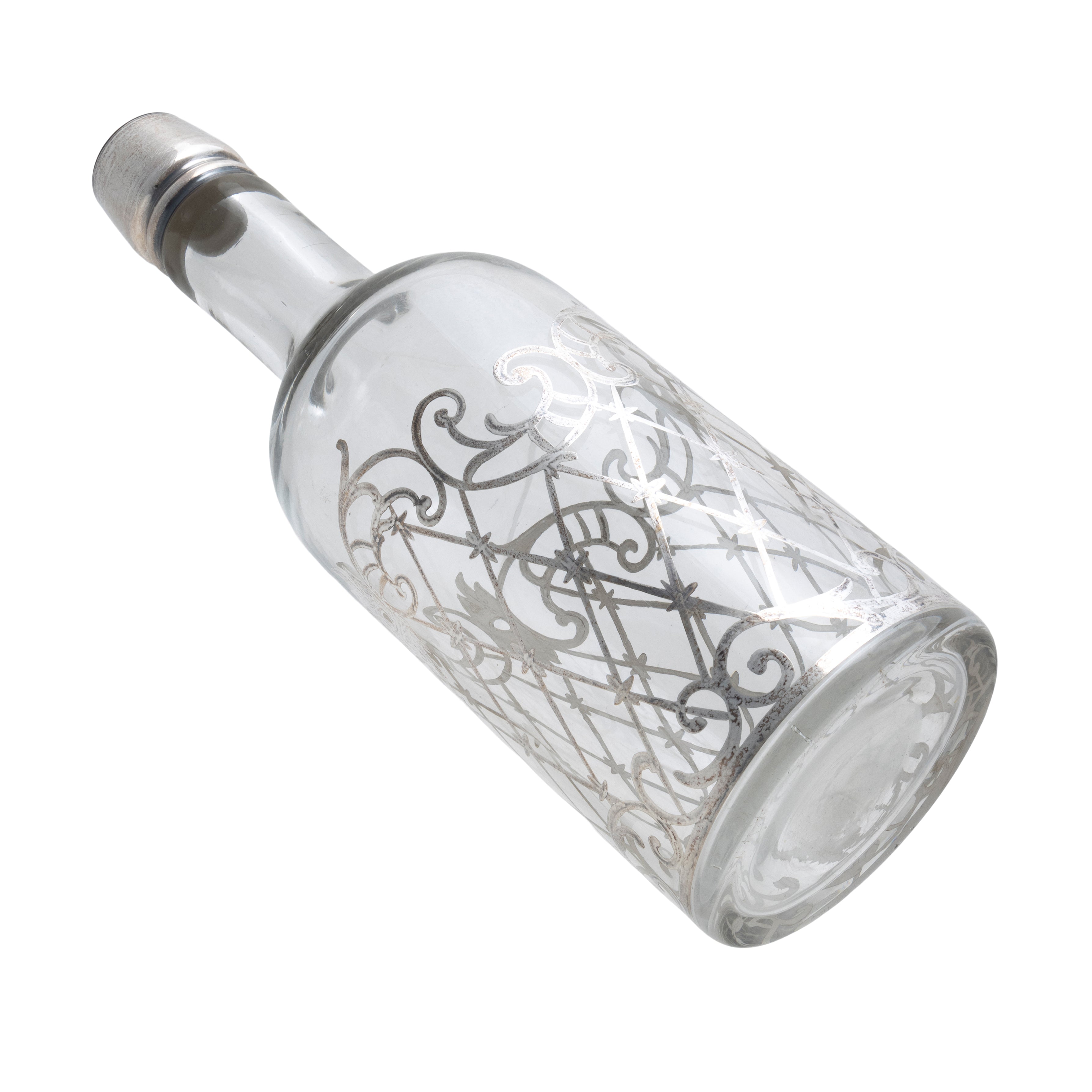 Silver Overlay Back Bar Bottle