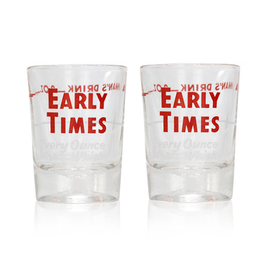"Early Times" Shot Glasses, Western, Drinking, Glass