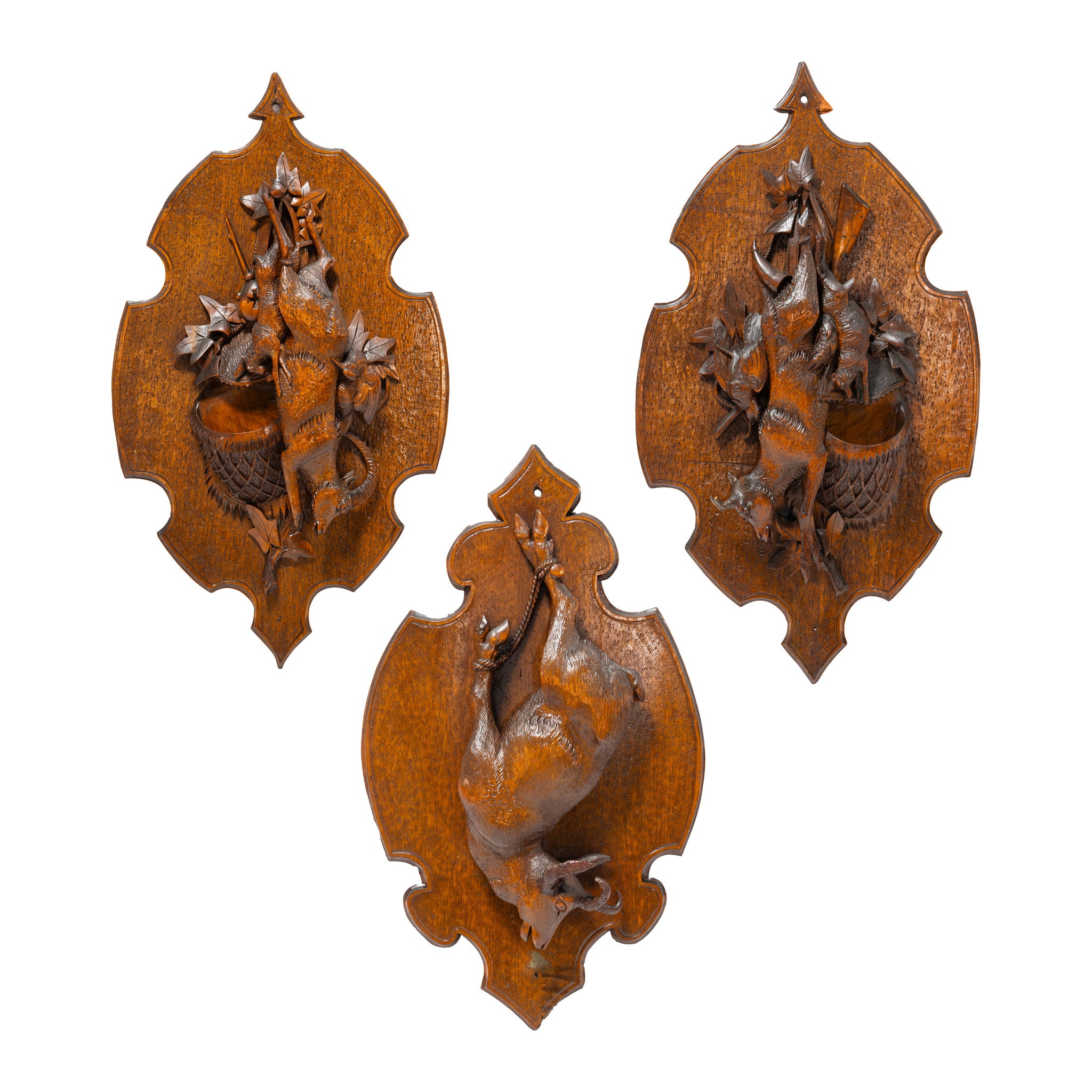 Three Black Forest Wall Plaques, Furnishings, Black Forest, Plaque