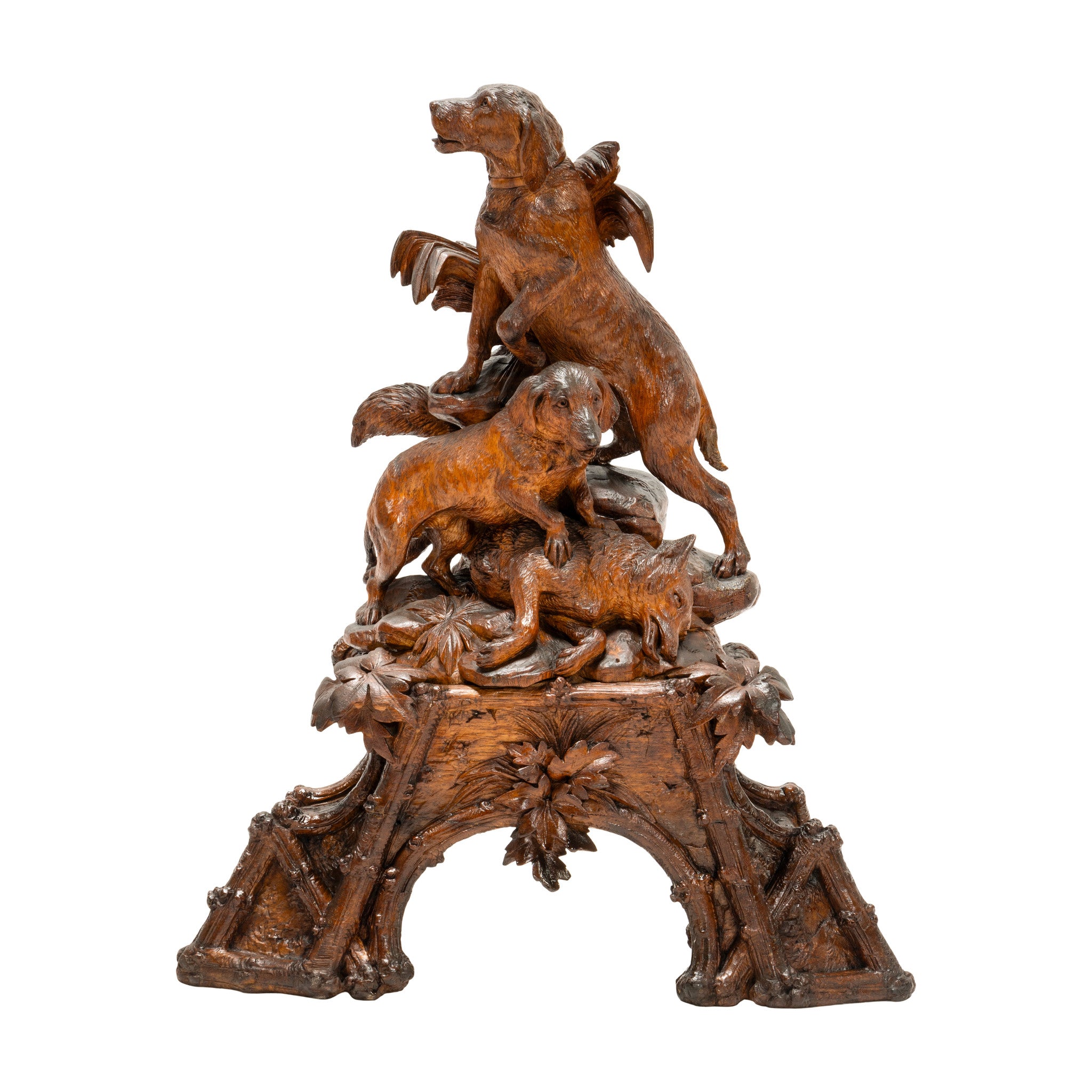 Magnificent Black Forest Mantle Clock Set