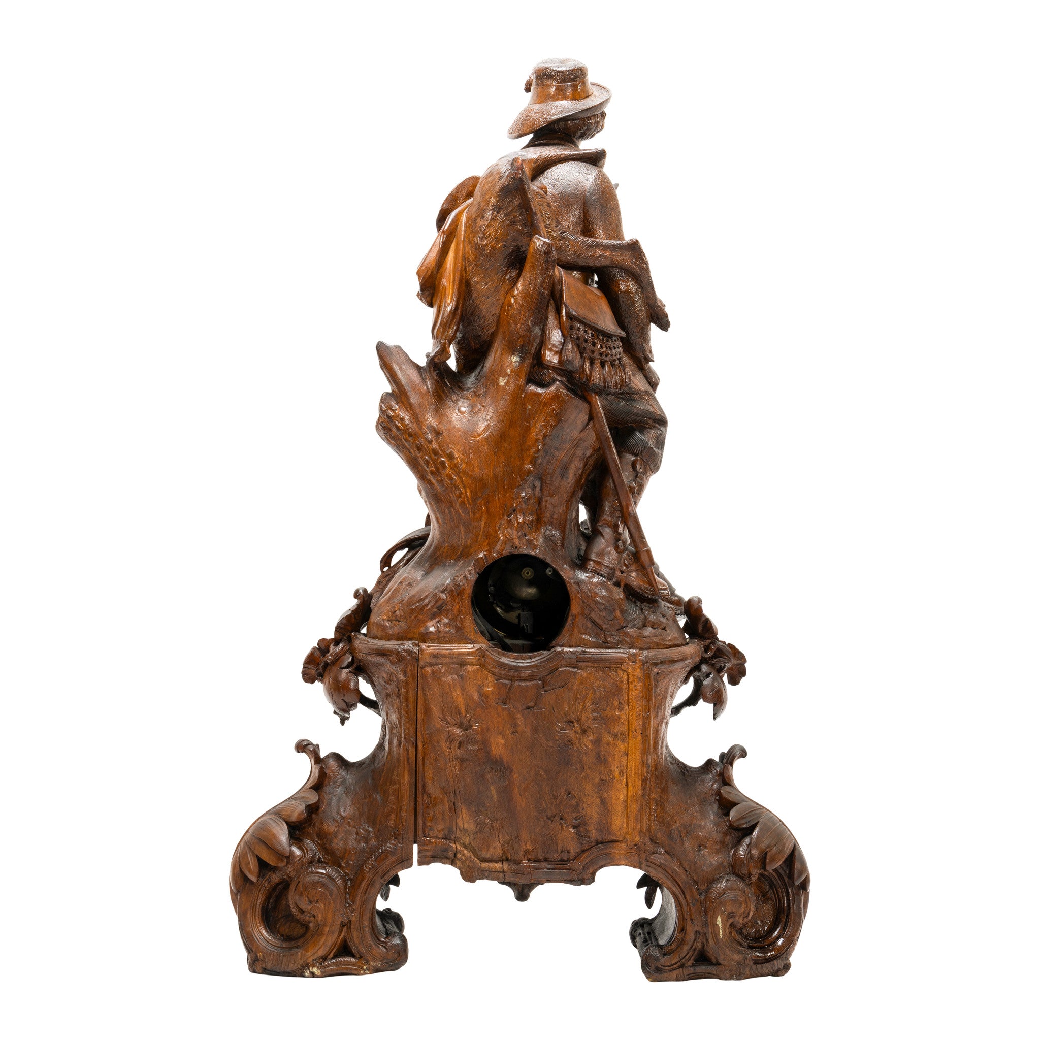 Magnificent Black Forest Mantle Clock Set