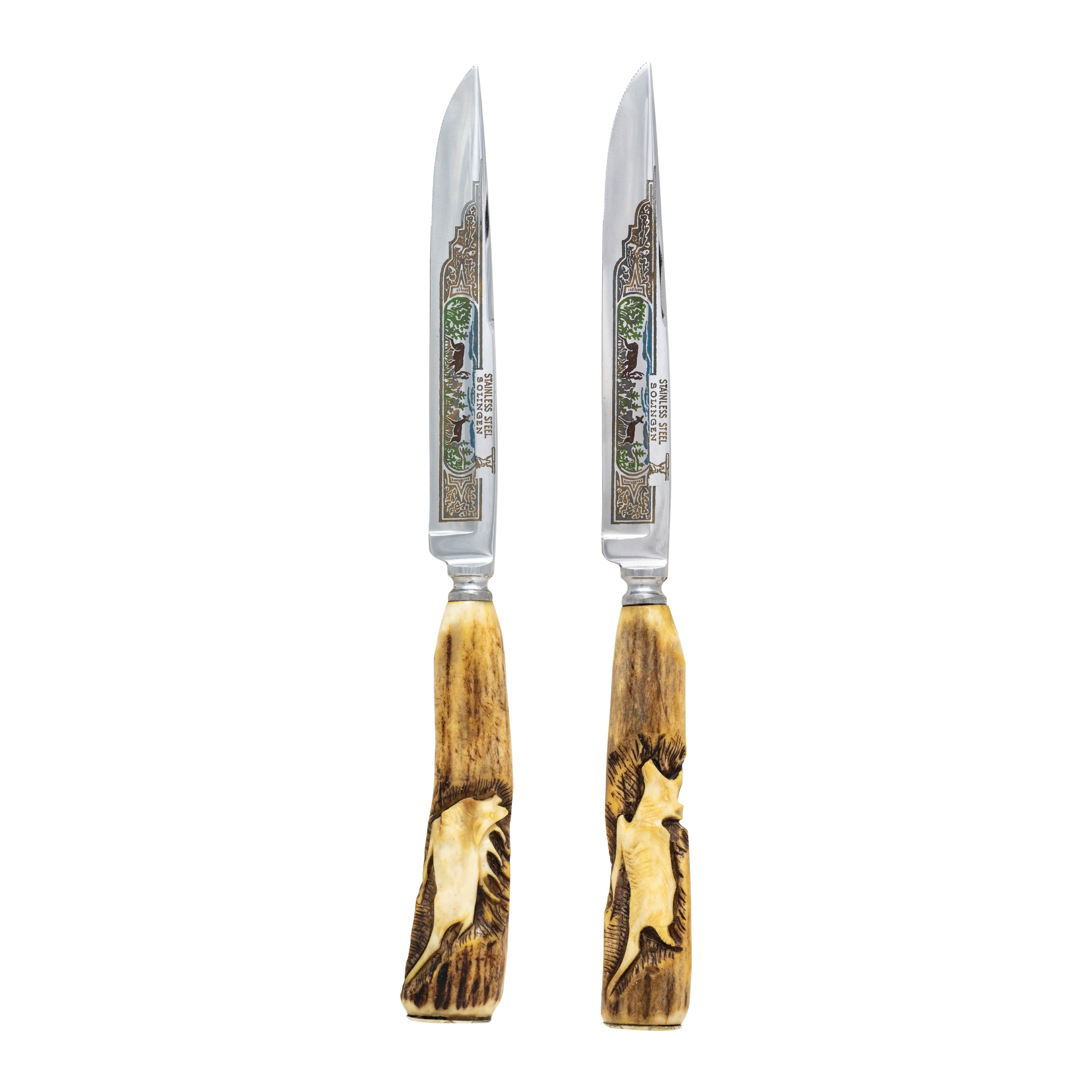 Vintage Soligen Carving Cutlery Set